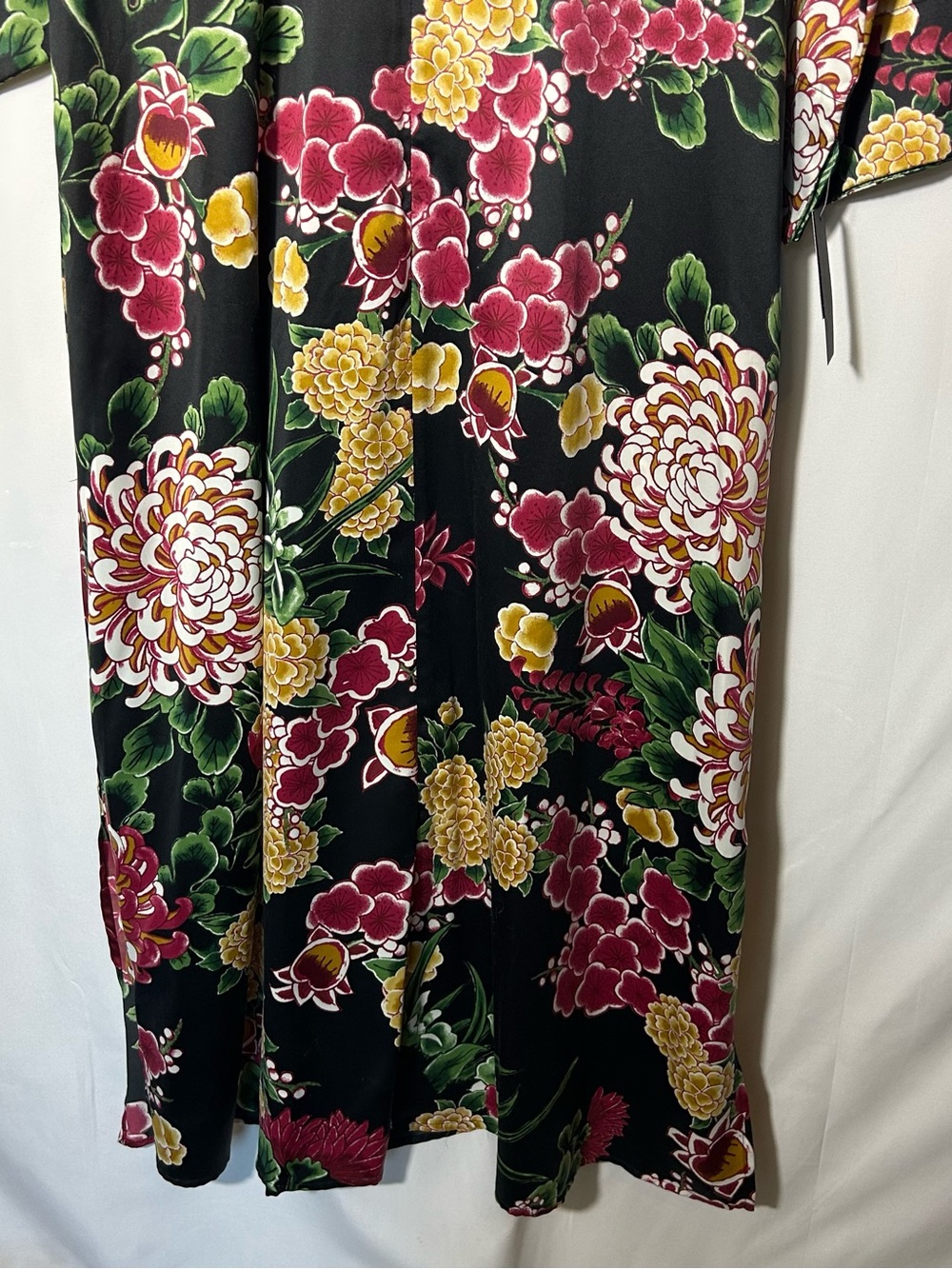 Natori Black Maxi Dress with Yellow, Red & Green Floral Print - Picture 3 of 8